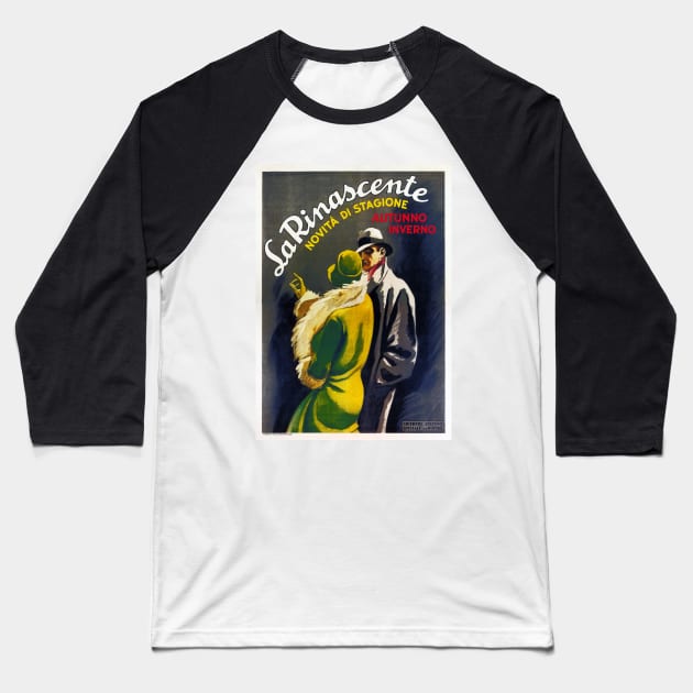 LA RINASCENTE New Season by Marcelo Dudovich Milano Italy Departmental Store Advertisement Baseball T-Shirt by vintageposters